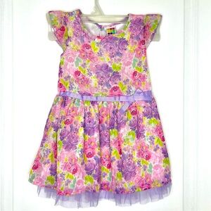 Healthtex Multicolor Coral Floral Dress - Size 3T